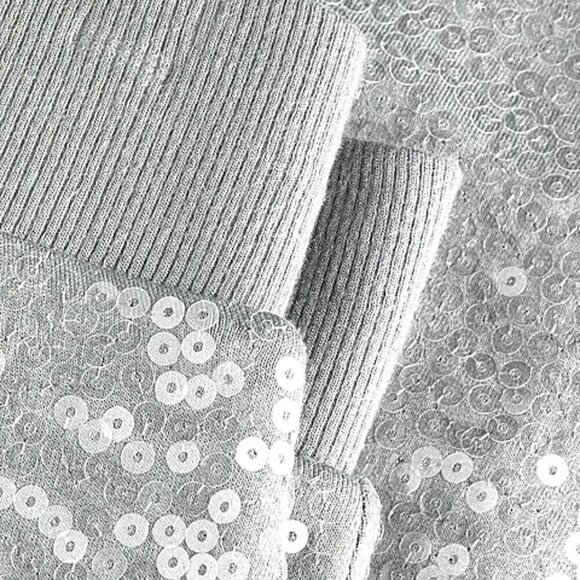 Silver Sequins High Waist Wide Leg Pant in Heather Gray NWT - Picture 5 of 5